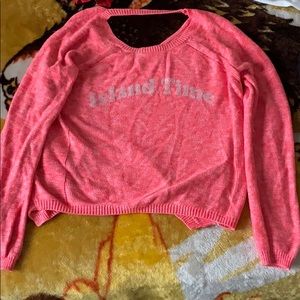 Long sleeve pink sweater